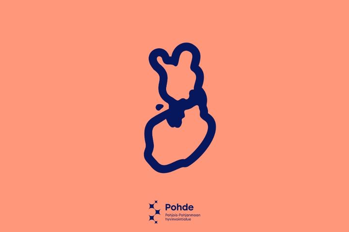 Sininen suomen kartta, jossa Pohjois-Pohjanmaa tummennettu.