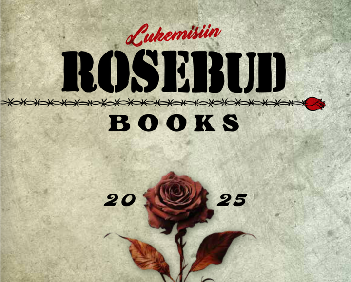 Kansi, joka sisältää tekstin "Lukemisiin Rosebud Books 2025" sekä ruusun kuvana.