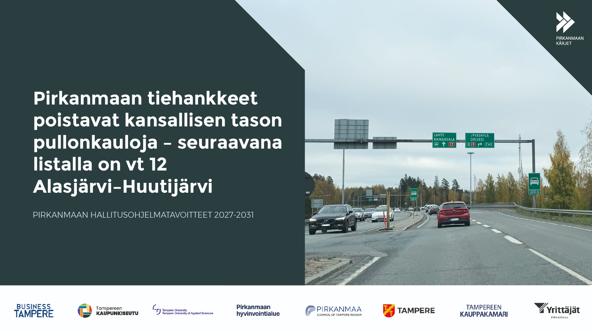 Valtatien 12 laajennus Tampereen ja Kangasalan välillä nousemassa kärkihankkeeksi