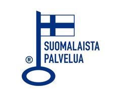 Avainlippu-tunnus, jonka vieressä teksti Suomalaista palvelua.