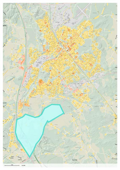 Kartta, jossa esillä Well Business Parkin sijainti keskeisellä alueella, ympärillä tieverkostoja.