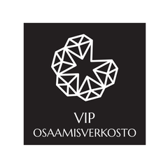 Logo, jossa on geometrinen kuvio ja teksti "VIP osaamisverkosto".