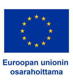 Euroopan unionin lippu ja teksti "Euroopan unionin osarahoittama".