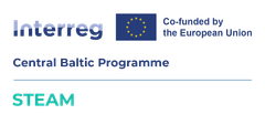 Interreg Central Baltic Programme, Co-funded by the European Union and STEAM logos.