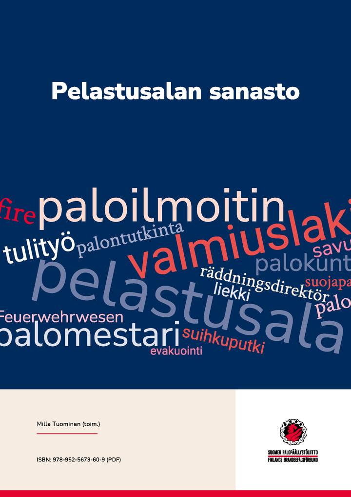Pelastusalan sanasto -julkaisun kansi.