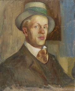 Jalmari Ruokokoski: Omakuva, 1909. Hyvinkään taidemuseon kokoelma.