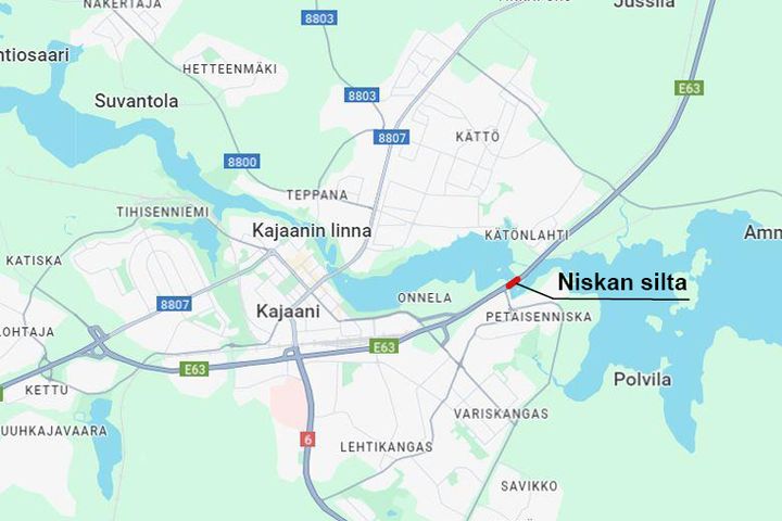 Niskan sillan sijainti kartalla.