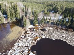 Flygfoto från Savonjoki vid gränsen mellan kommunerna Vimpeli och Alajärvi.