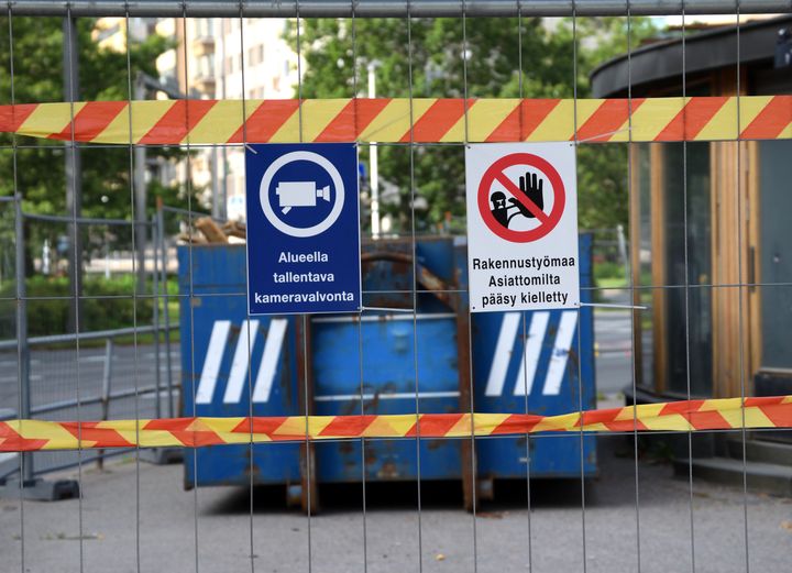 Työmaa-aitaus.