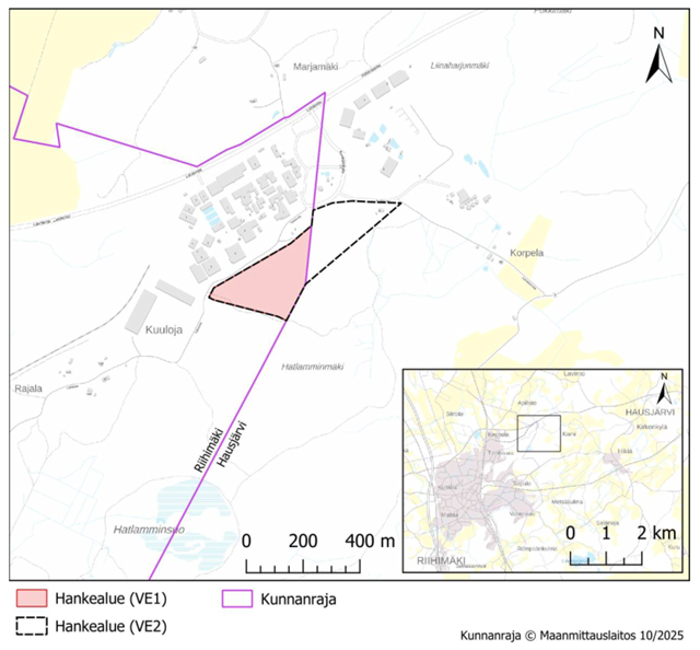 Carbon2X-hankkeen sijainti.