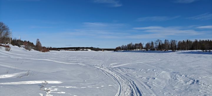 Ounasjoki, Kaukonen, joki jäässä.