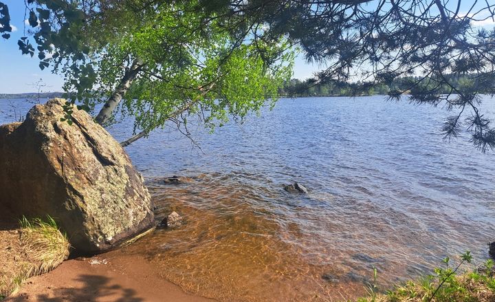 Kesäinen järvimaisema Pyhäjärvellä.