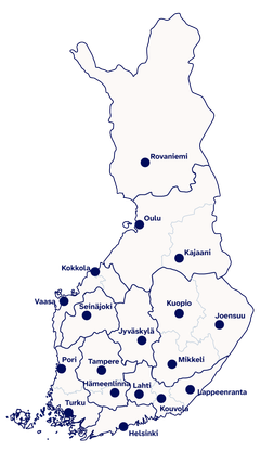 Elinvoimakeskusten toimipaikat