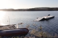 Osin veden alle jäänyt laituri Nurmeksen satamassa 24.10.2023. Kuva: Teppo Linjama / Pohjois-Karjalan ELY-keskus