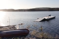 Osin veden alle jäänyt laituri Nurmeksen satamassa 24.10.2023. Kuva: Teppo Linjama / Pohjois-Karjalan ELY-keskus