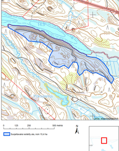 Suojelualueen kartta.