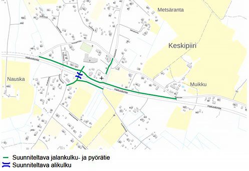 Tiesuunnielman hankealue kartalla.