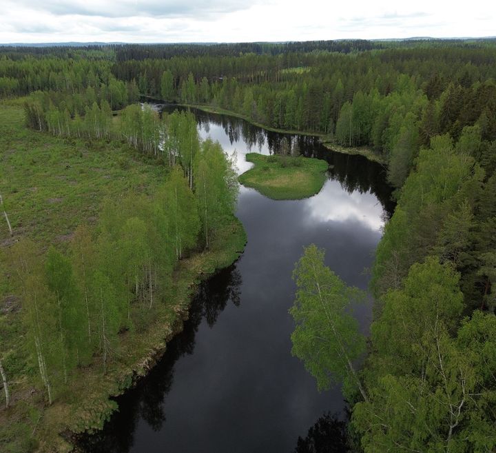 Dronella otettu kuva Huutokoskesta.