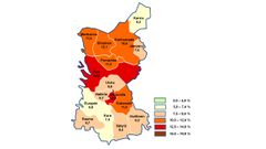 Työttömien työnhakijoiden osuus työvoimasta Satakunnan kunnissa marraskuussa 2025.