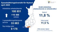 Sysselsättningsöversikt för Nyland 04/2025