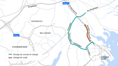 Resevrutt vid Nordsjö tunnel.