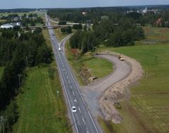Ilmakuva Vt 2 Nakkila kiertotien rakentamisesta.