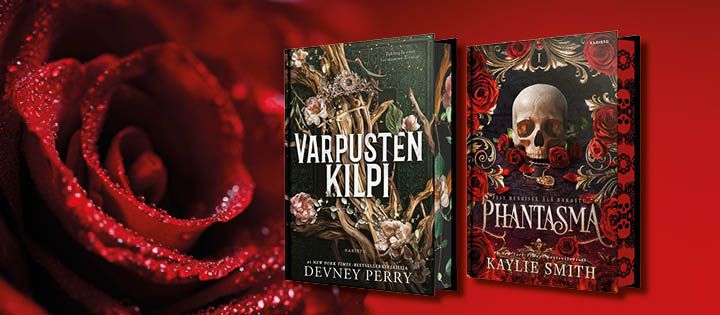 Uutuuskirjat Varpusten kilpi ja Phantasma.