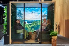 Taiga Conceptin pohjoismainen rentoutumistila Orgatec-messuilla.