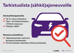 Myös sähköajoneuvot täytyy valmistella talvea varten.  Kuva: Clarios