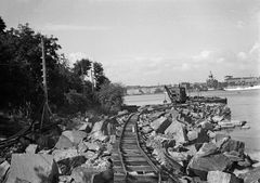 Strandvägsbygge i Södra hamnen i Helsingfors augusti 1938.