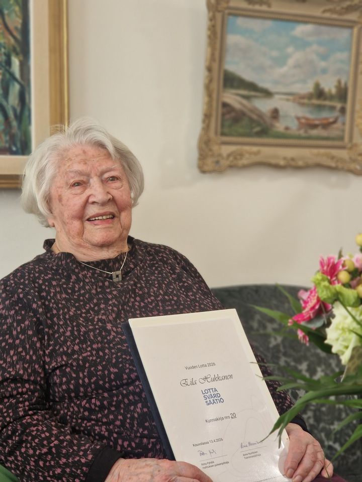 Eila Hukkasen nimitysjuhlaa vietettiin hänen kotonaan Kouvolassa.