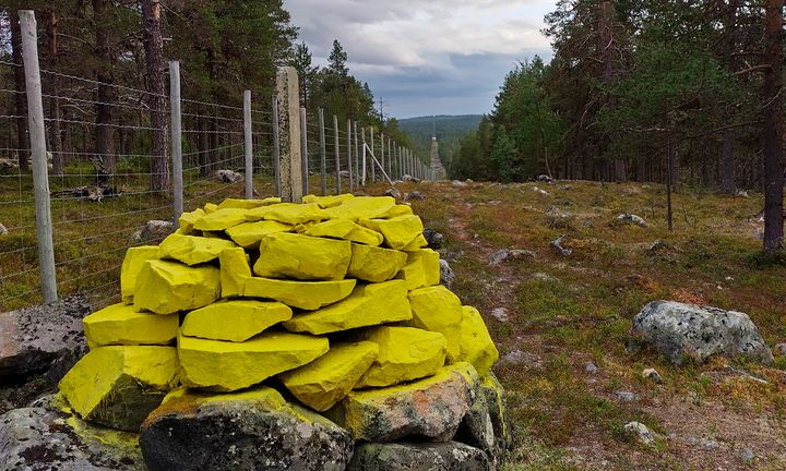 Tältä näyttää huollettu raja-aukko. Suomen ja Norjan välisen sopimuksen mukaan poroaita kulkee valtakunnanrajaa pitkin.