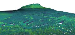 Lantmäteriverkets datamaterial som laserskannats i Kilpisjärvi, Enontekis. I bakgrunden syns Saana fjäll.