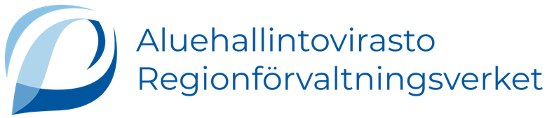 aluehallintoviraston logo, sininen teksti jossa lukee aluehallintovirasto