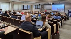 Osallistujia Itä-Suomen alueellisella maanpuolustuskurssilla 17.5.2024 Kuopiossa.