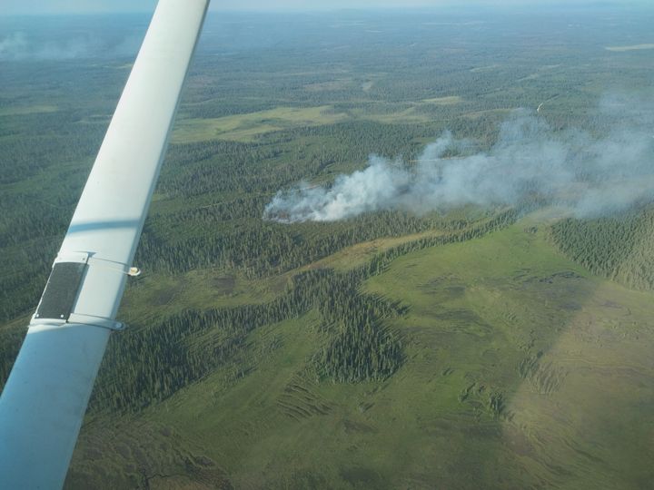 Flygspaning efter skogsbränder i Lappland.
