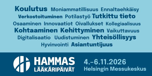 Kuvassa sanapilvi siitä, mitä Hammaslääkäripäivät tarjoaa.