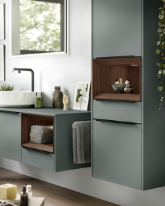 Baroom-sarjan vihreät kylpyhuonekalusteet