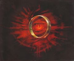 John Howe, "The Eye of Sauron", 2002, muste ja akvarelli paperille, alkuperäinen julkaisija Highbridge Audio.