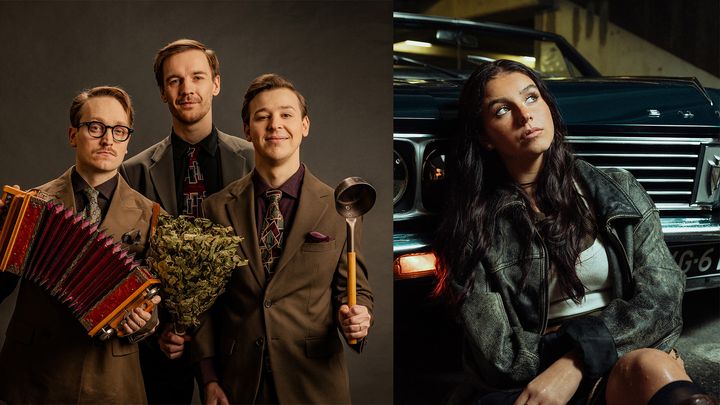 Huumoriyhtye KAJ ja popsensaatio Mirella viihdyttävät Radio Nova Festivaalin yleisöä perjantaina 13. kesäkuuta Tampereen Santalahden rantapuistossa.