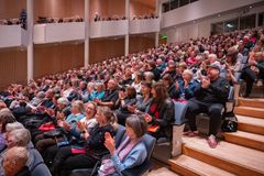 Tampereen Kirjafestareiden Aamulehtisalin tunnelmia. Kuva: Tampereen Kirjafestarit