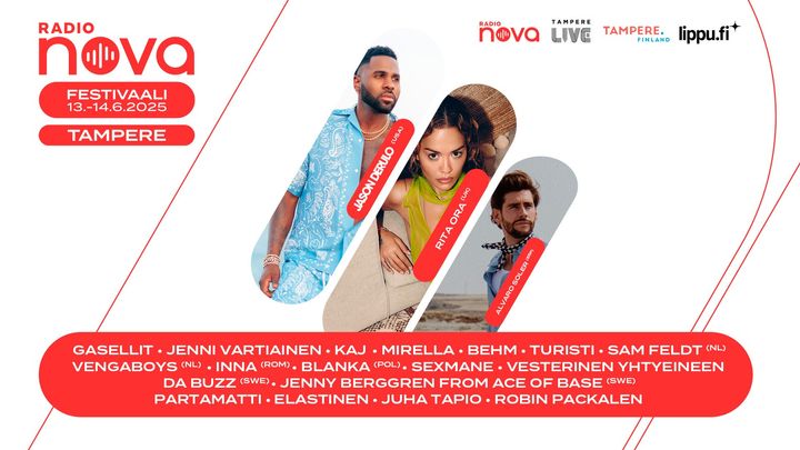 Radio Nova Festivaali järjestetään ensimmäistä kertaa Tampereen Santalahden rantapuistossa 13.–14. kesäkuuta 2025.