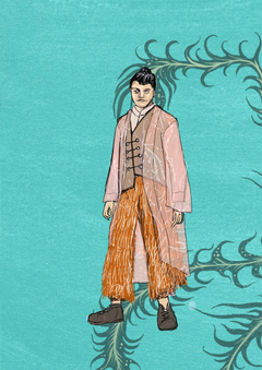 Calaf, costume design sketch, Tinde Lappalalainen, Tampere Opera 2027.