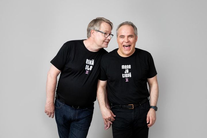 Kuvassa nauravat Matti Apunen ja Mika Maliranta.