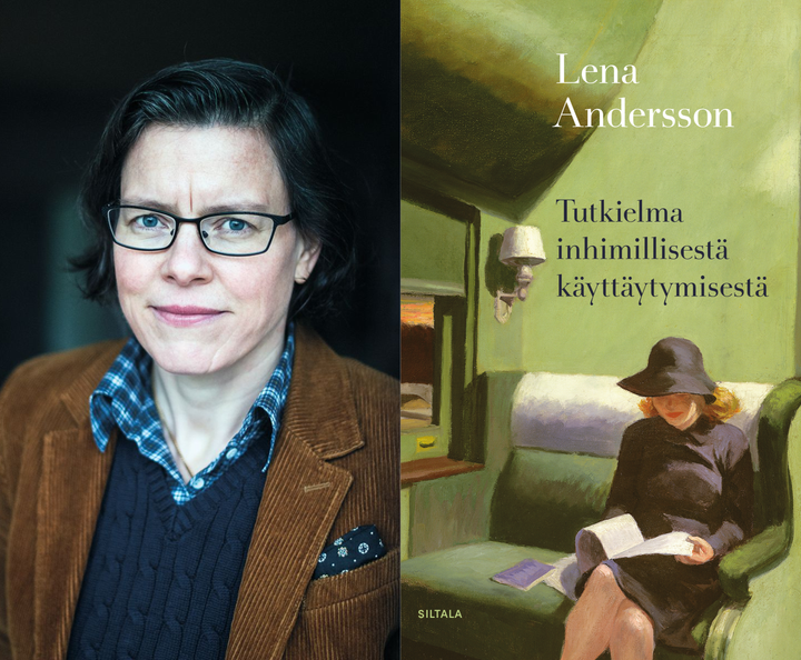 Lena Anderssonin kuva: Ulla Montan. / Kansi: Miroslav Sokcic. Kannen maalaus: Edward Hopper: Compartment C Car, 1938