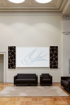 Osmo Rauhala: ”Navigaatio – Länsi”, 2012, öljy kankaalle, 150 × 400 cm