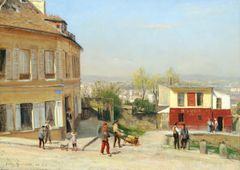 Berndt Lindholm: ”Näkymä Pariisin Montmartrelta”, 1875  öljy kankaalle, 36,3 ✕ 46 cm  Reitzin säätiön kokoelmat