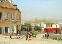 Berndt Lindholm: ”Näkymä Pariisin Montmartrelta”, 1875 öljy kankaalle, 36,3 ✕ 46 cm Reitzin säätiön kokoelmat
