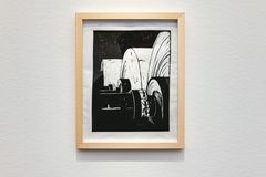Minna Henriksson: ”Works on Paper”, 2015–2017, linovedos, 40 kpl à 29,7 ✕ 21 cm. Taiteilijan omistuksessa
