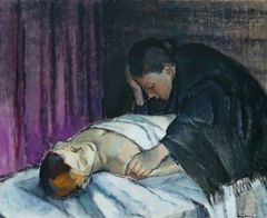 Alvar Cawén: ”Suru (Pietà)”, 1949, öljy kankaalle, 65,5 ✕ 80,5 cm. Gösta Serlachiuksen taidesäätiö